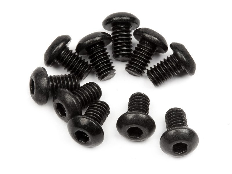 BUTTON HEAD SCREW M2.5x4mm (HEX SOCKET/10pcs)