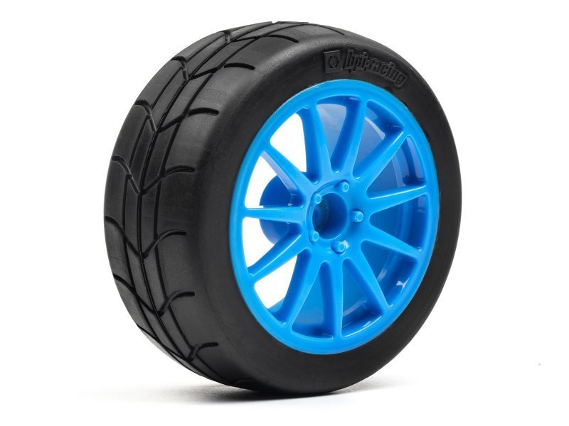 1/8 MOUNTED GYMKHANA TIRE/SPEEDLINE CORSE TURINI WHEEL SET (CYAN/2PCS)