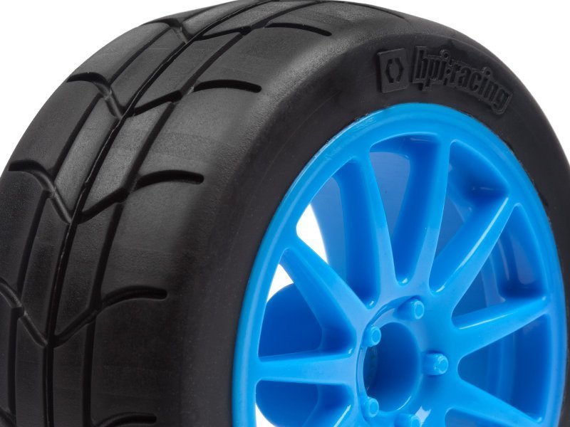 1/8 MOUNTED GYMKHANA TIRE/SPEEDLINE CORSE TURINI WHEEL SET (CYAN/2PCS)