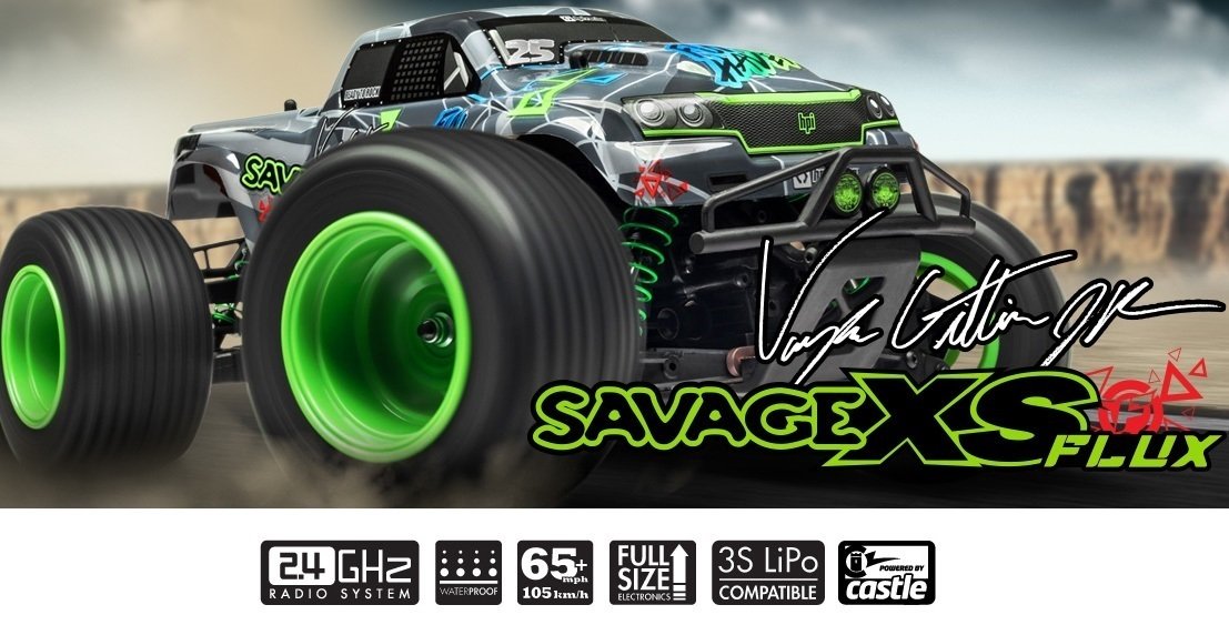 HPI 1/16 Savage XS Flux Vaughn Gittin Jr Signature Edition Waterproof 2.4GHz 4WD RTR