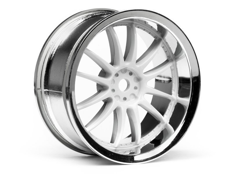 1/10 WORK XSA 02C WHEEL 26mm CHROME/WHITE (3mm OFFSET) (2pcs)