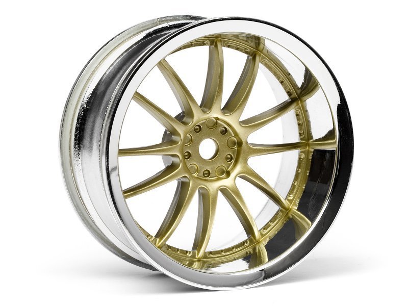 1/10 WORK XSA 02C WHEEL 26mm CHROME/GOLD (6mm OFFSET)