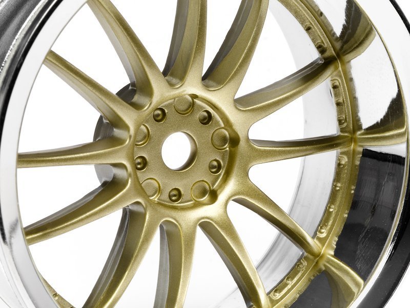 1/10 WORK XSA 02C WHEEL 26mm CHROME/GOLD (6mm OFFSET)