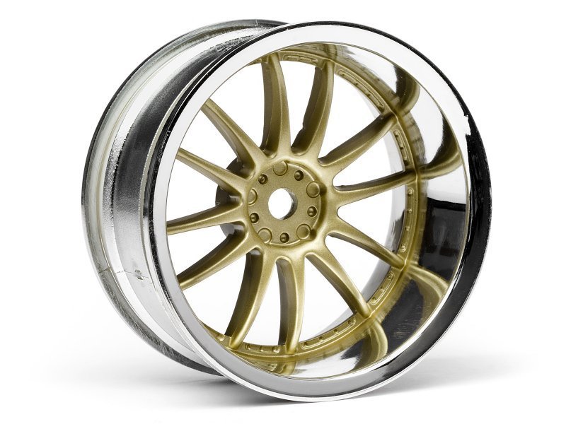 1/10 WORK XSA 02C WHEEL 26mm CHROME/GOLD (9mm OFFSET)