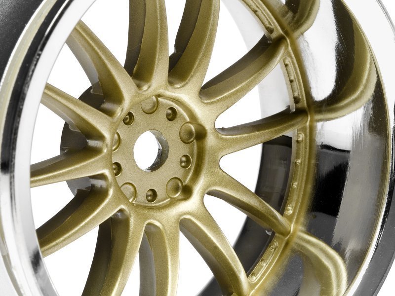 1/10 WORK XSA 02C WHEEL 26mm CHROME/GOLD (9mm OFFSET)