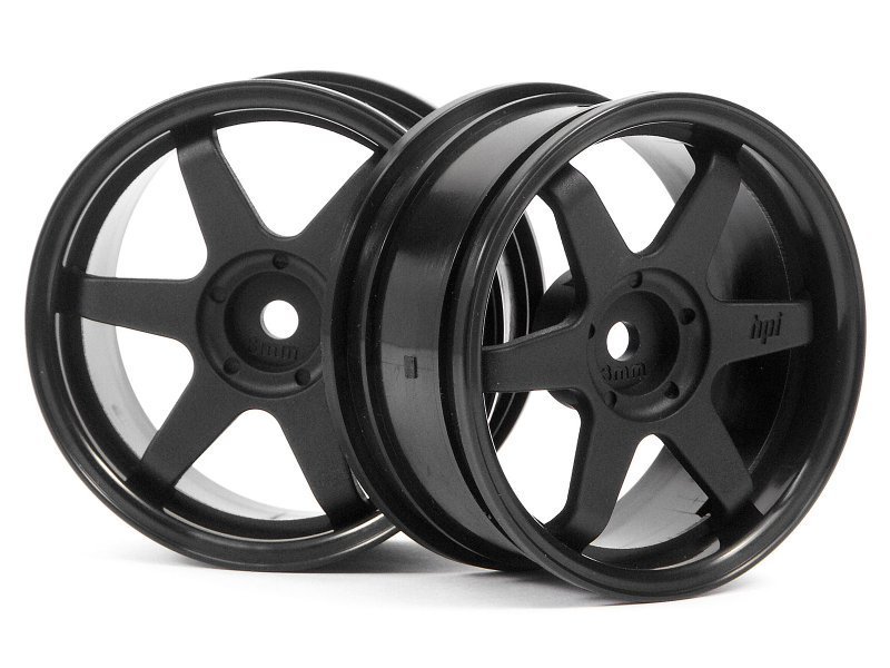 1/10 TE37 WHEEL 26mm BLACK (3mm OFFSET)