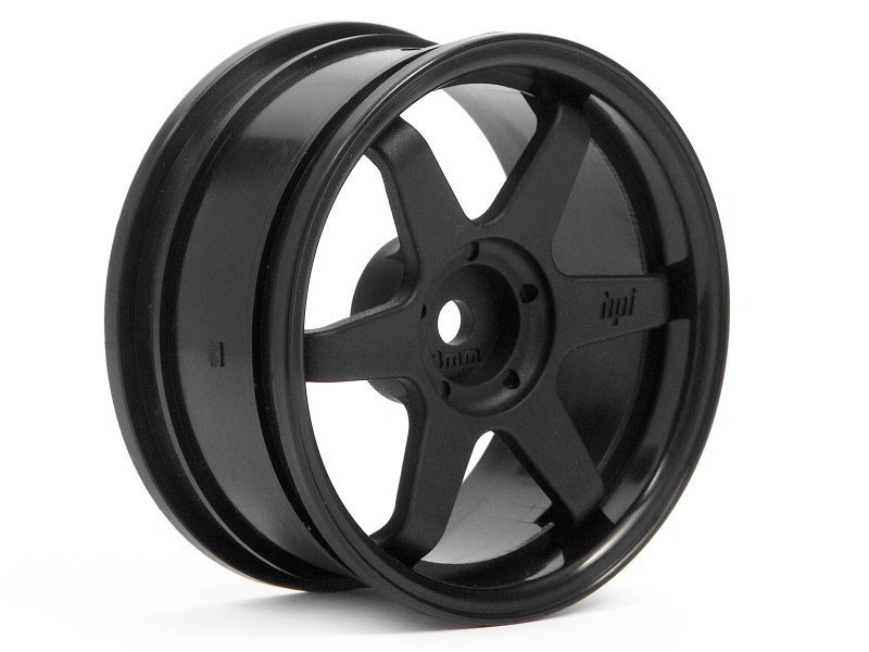 1/10 TE37 WHEEL 26mm BLACK (3mm OFFSET)