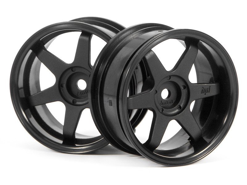 1/10 TE37 WHEEL 26mm BLACK (6mm OFFSET)