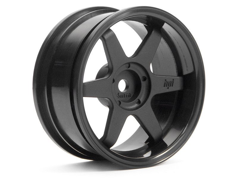 1/10 TE37 WHEEL 26mm BLACK (6mm OFFSET)