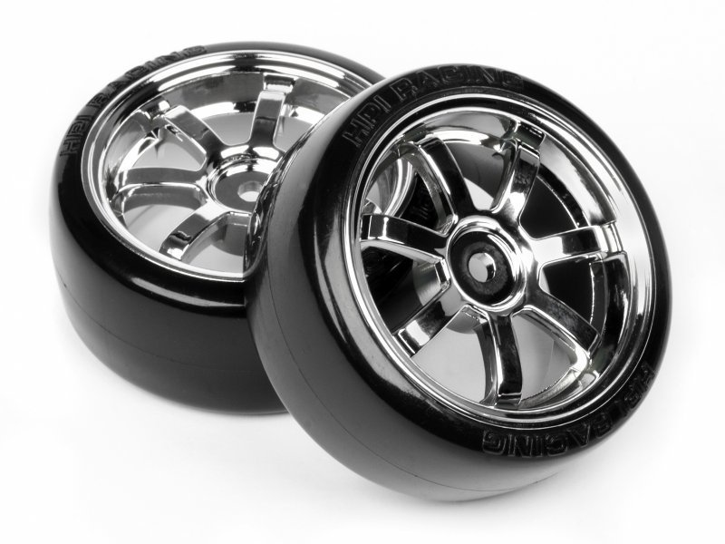 1/10 T-DRIFT TIRE 26mm RAYS 57S-PRO WHEEL CHROME