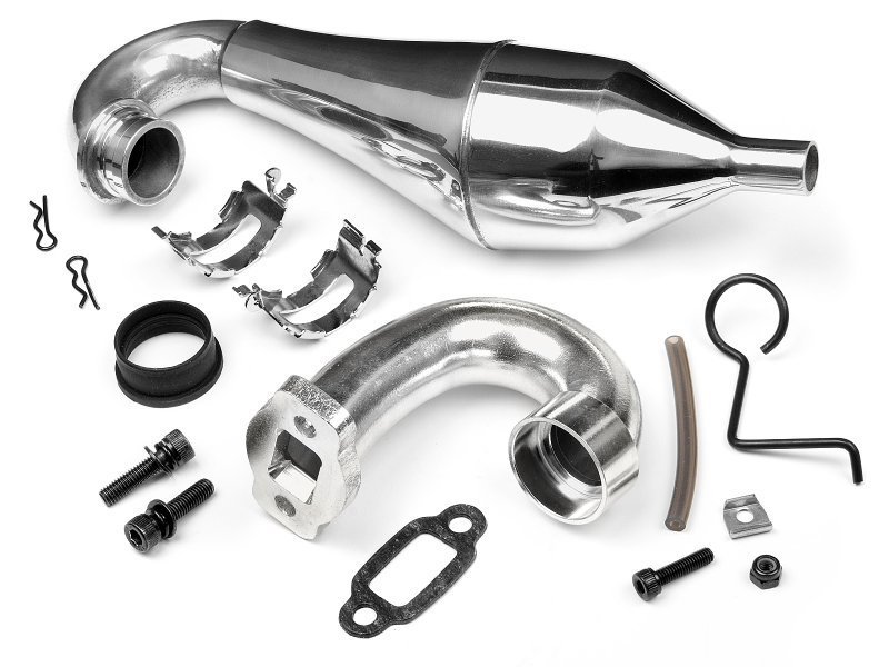 ALUMINUM TUNED PIPE SET W/ HD STEEL HEADER (BAJA) FOR 1/5 CARS