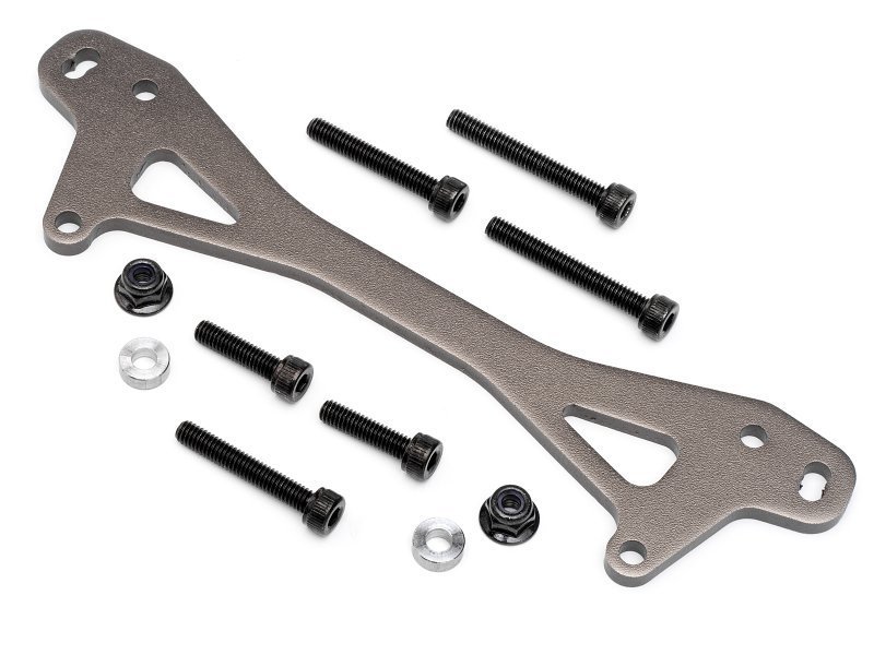 REAR SHOCK MOUNT PLATE A (GUNMETAL/+12mm) Baja 5