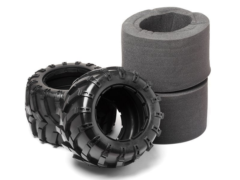 Tyres w/Inserts 2 Pcs (Blackout MT)