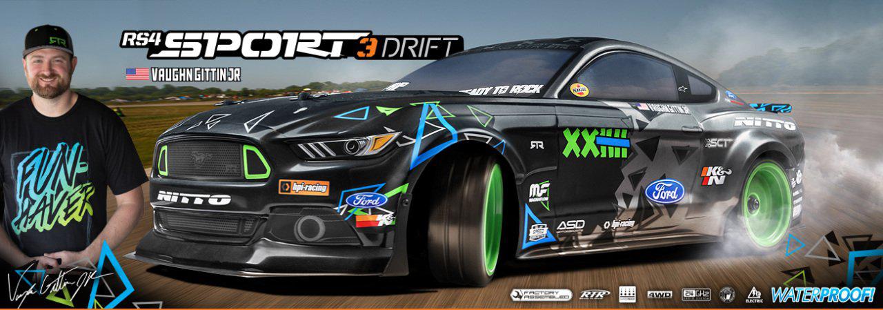 HPI 1/10 RS4 Sport3 Drift RTR Ford Mustang Vaughn Gittin Jr. Body