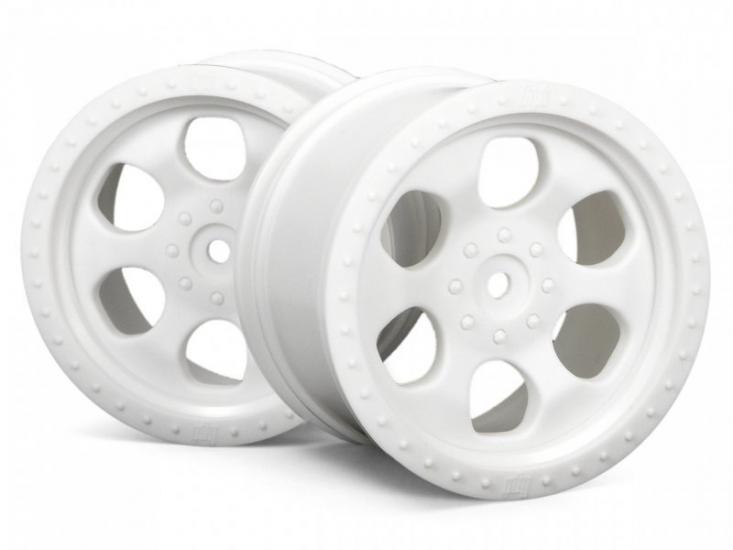 6 SPOKE WHEEL WHITE (83x56mm/2pcs) 1/8 Savage/for 14mm Hex Wheel Hub