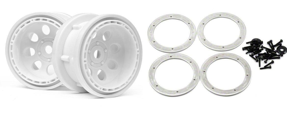 1/10 ROCK 8 BEAD LOCK WHEEL WHITE 2.2’’ (55x36mm/2pcs) rock crawler jantı (2 pcs)