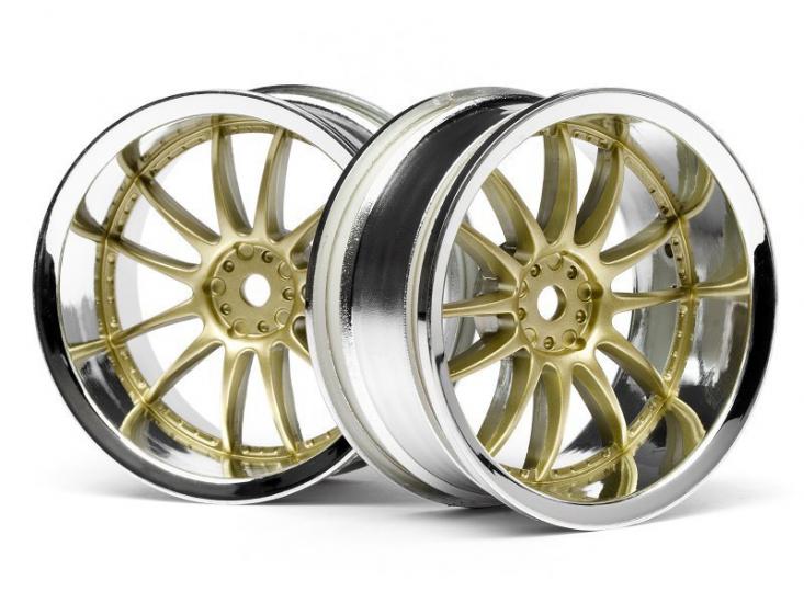 1/10 WORK XSA 02C WHEEL 26mm CHROME/GOLD (6mm OFFSET)