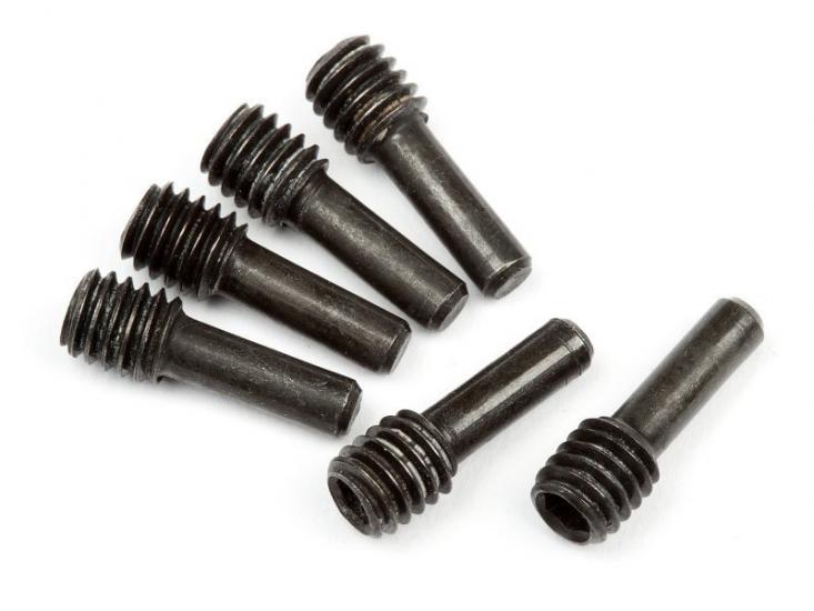 SCREW SHAFT M4x2.5x12mm (BLACK/6pcs)  2.5mm Hex Socket